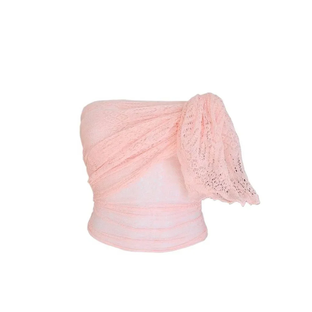 vintage pastel wool lace scarf